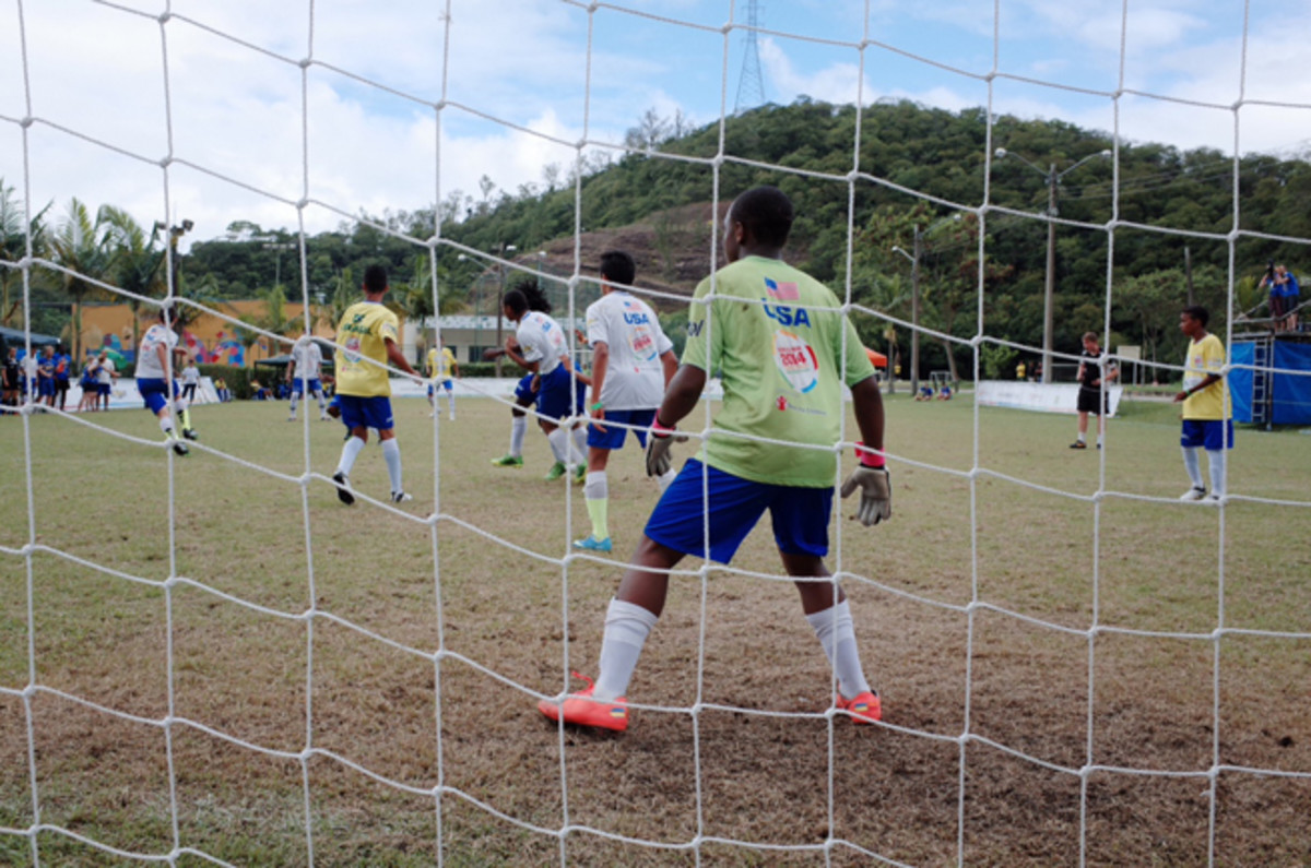 The USA boys team takes on host Brazil at the Street Child World Cup.