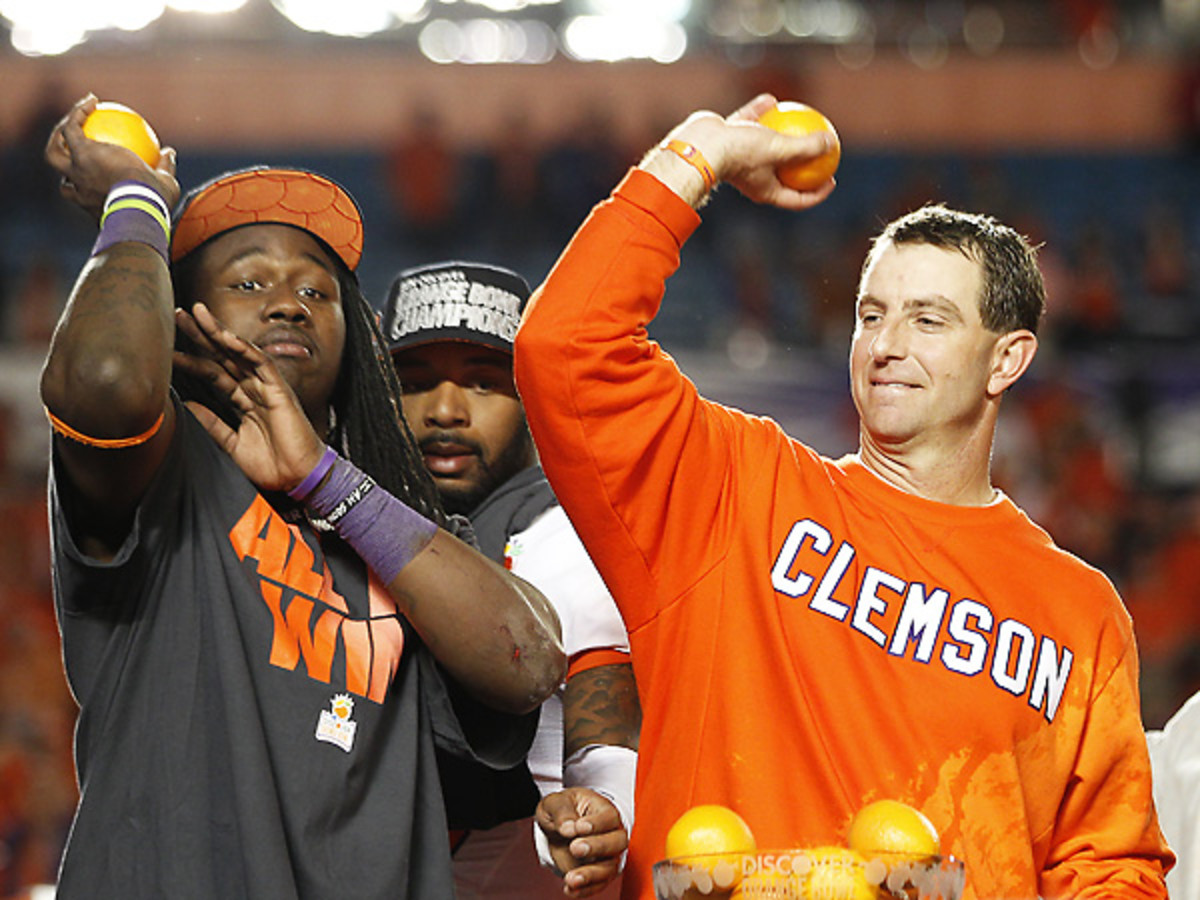 Clemson's win over Ohio State in the Orange Bowl propelled Dabo Swinney to a large contract extension. (Joel Auerbach/Getty Images)