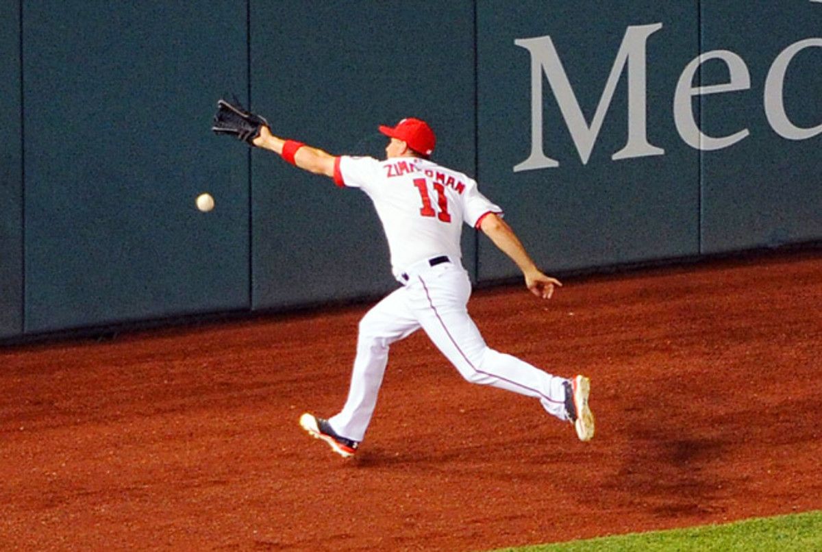After five straight starts in left field, the Nats' usual third baseman Ryan Zimmerman now has outfield eligibility in most fantasy leagues. 