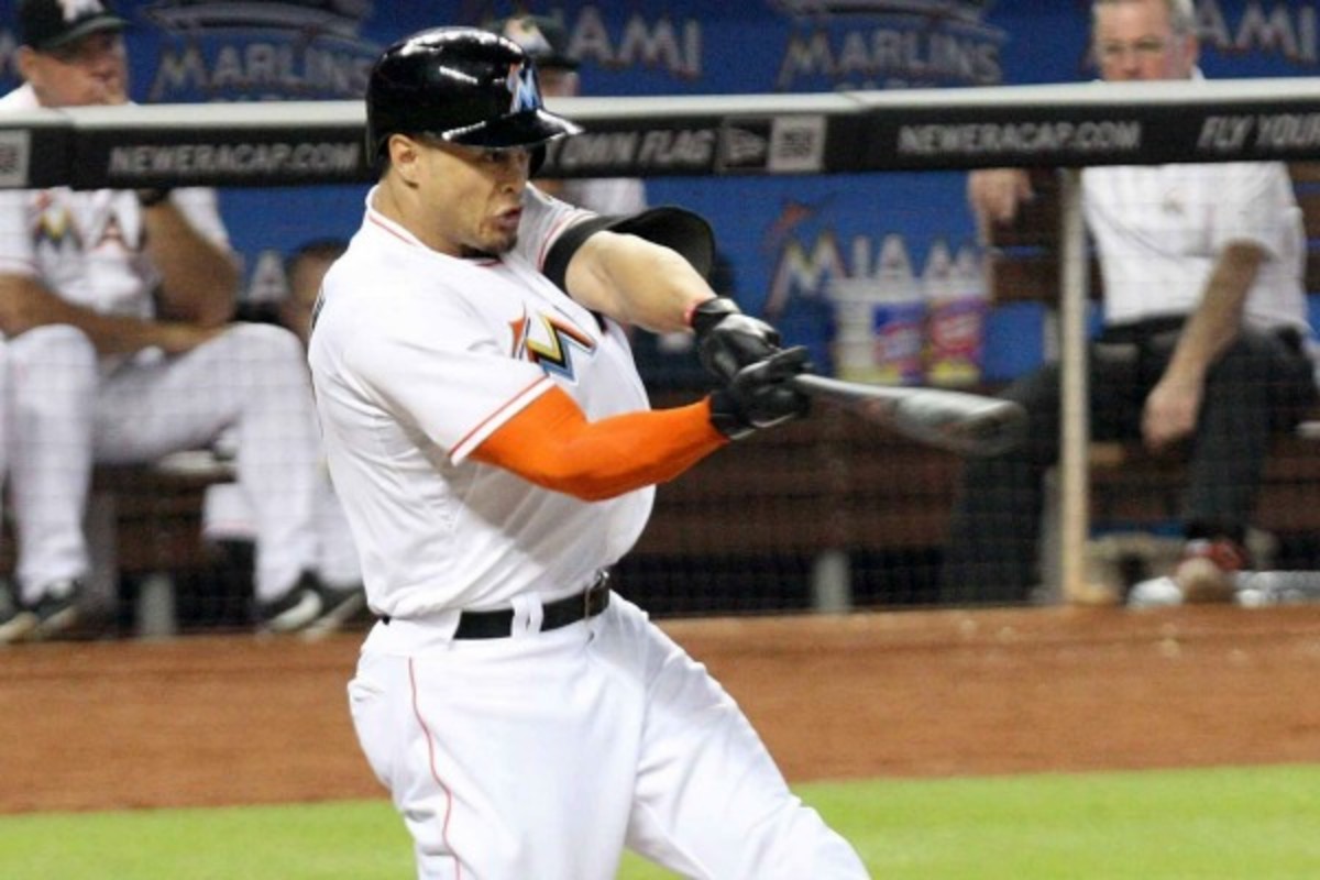 Giancarlo Stanton has 117 home runs in four big league seasons. (Hector Gabino/Getty Images)