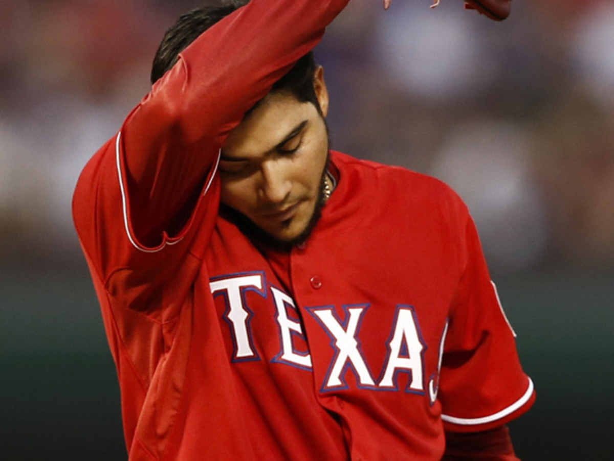 Martin Perez's season is likely over after an MRI revealed a tear in his UCL. (Jim Cowsert/AP)