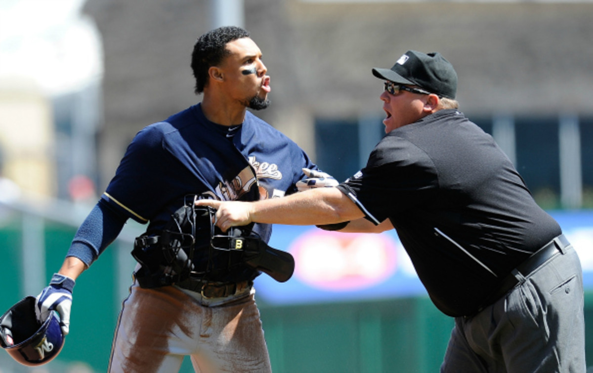 Carlos Gomez is batting .307 with 5 home runs for the brewers this season. (Joe Sargent/Getty Images)