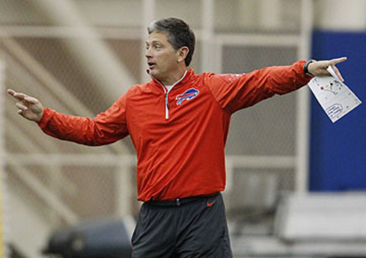 Jim Schwartz is coordinating the Bills defense, after spending the past five seasons as Lions head coach. (Bill Wippert/AP)