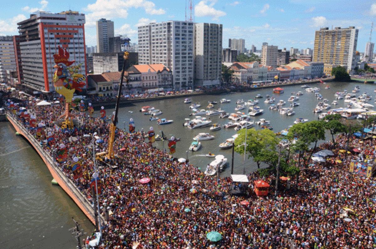 Thousands turn out for the Galo da Madrugada, carnival parade in Recife, Pernambuco, Brazil, this past March.