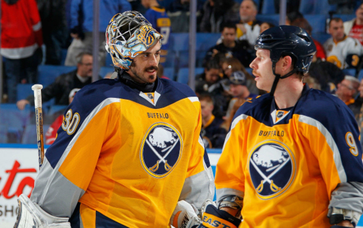 Steve Ott (R) joined Ryan Miller (L) and the Sabres last offseason. (Bill Wippert/NHL/Getty Images)