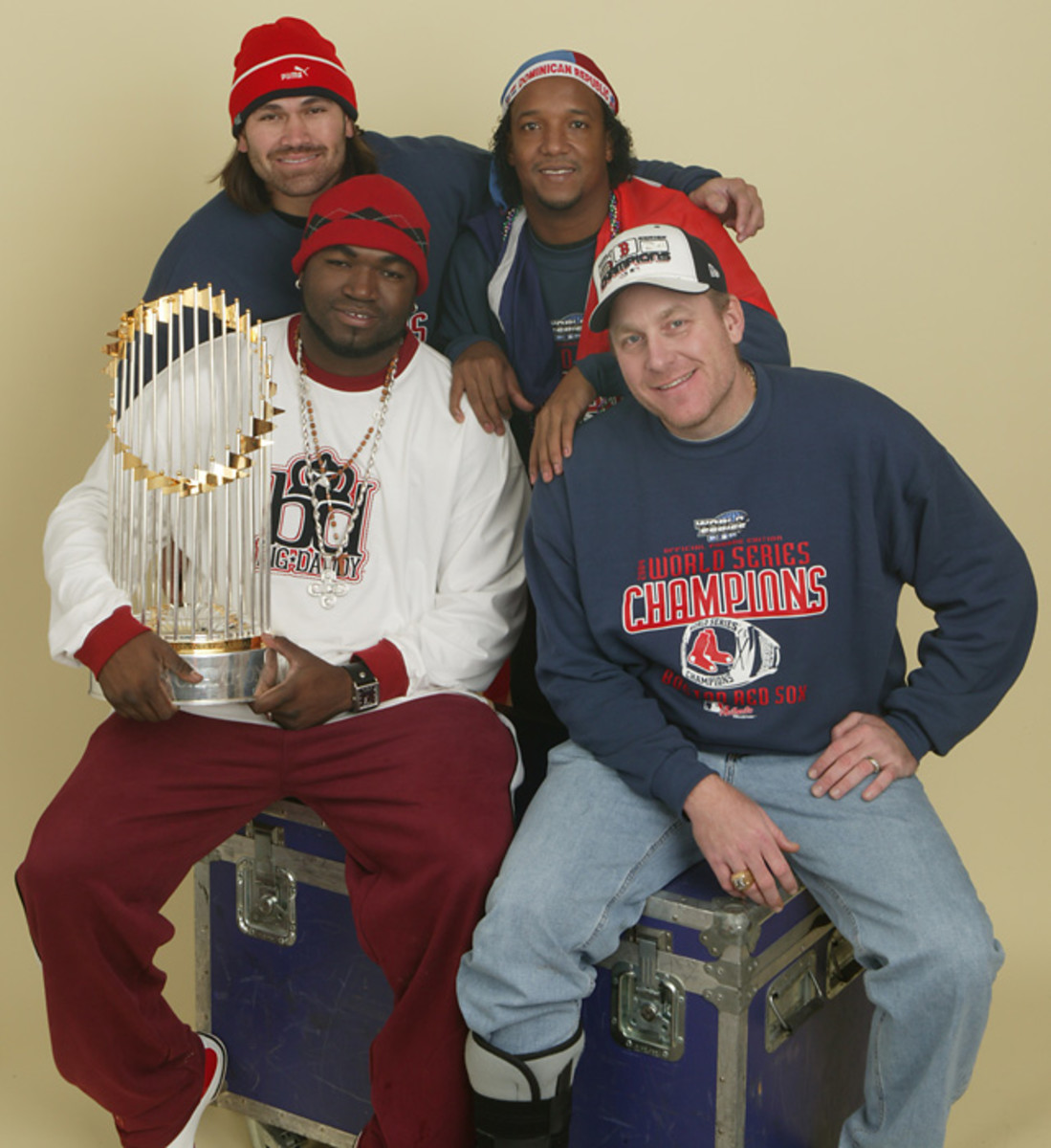 Johnny Damon, Pedro Martinez, Curt Schilling and David Ortiz