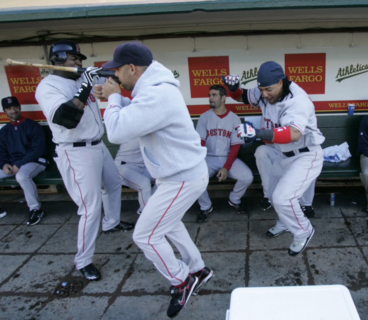 David Ortiz, Alex Cora and Manny Ramirez