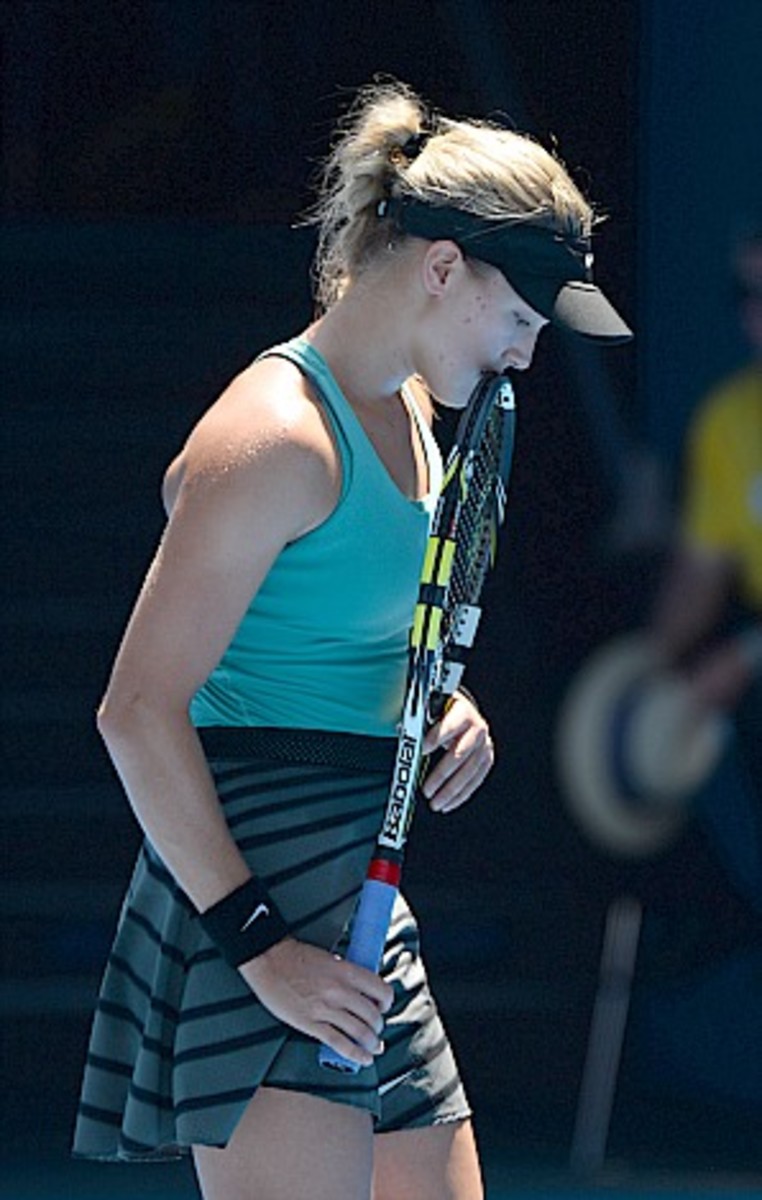Bouchard has been broken six times in the match. (William West/AFP/Getty Images)