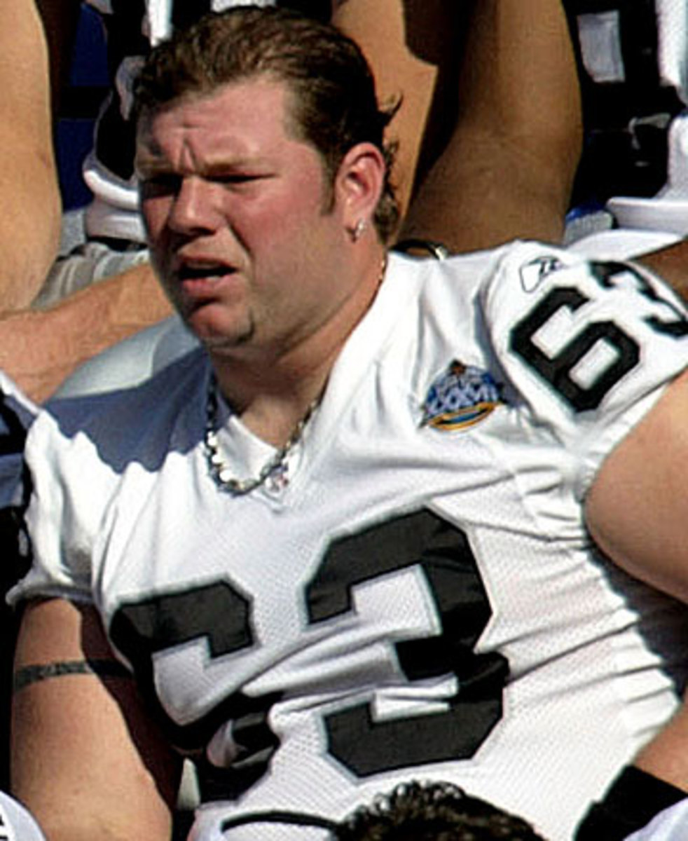 A surprising story often comes up in Super Bowl week, like Barrett Robbins' sudden disappearance when the Raiders played the Buccaneers in 2003. (Mike Blake/Reuters)
