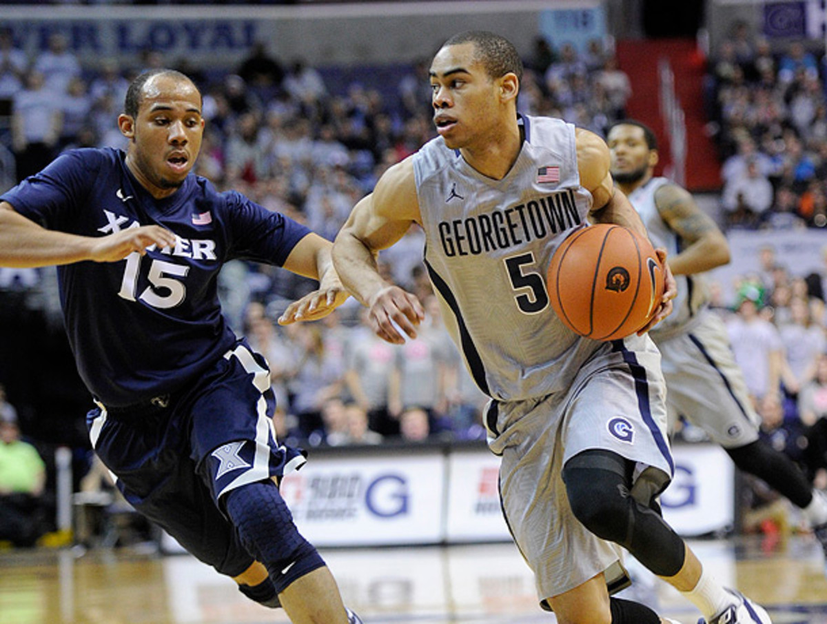 Markel Starks (right) and Georgetown improved their shot at making the NCAA tournament. (Nick Wass/AP)
