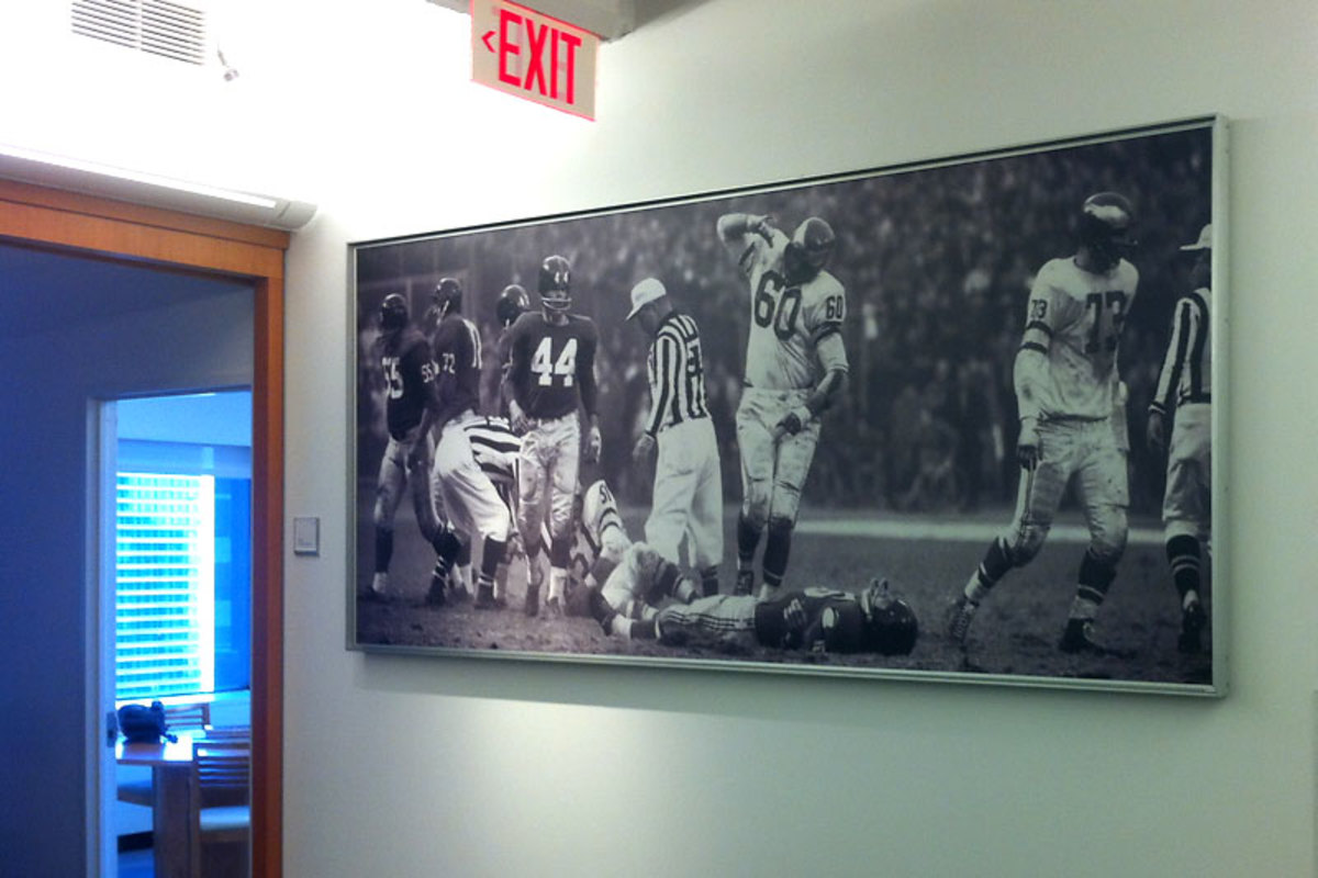 The photo, with pride of place in the halls of the Sports Illustrated offices. (Mark Mravic/The MMQB)