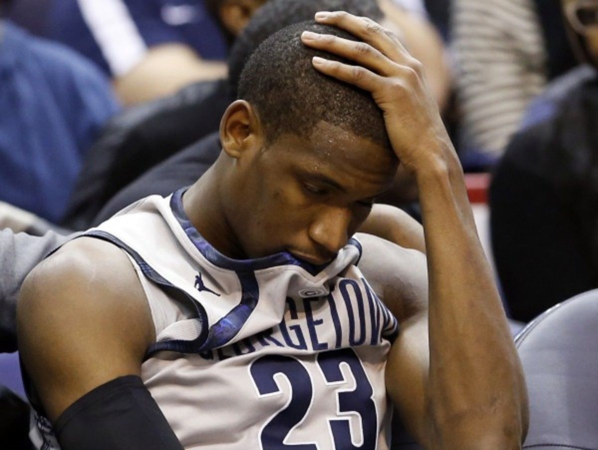 It was a rough night for Aaron Bowen and Georgetown in a loss to Villanova. (Alex Brandon/AP)