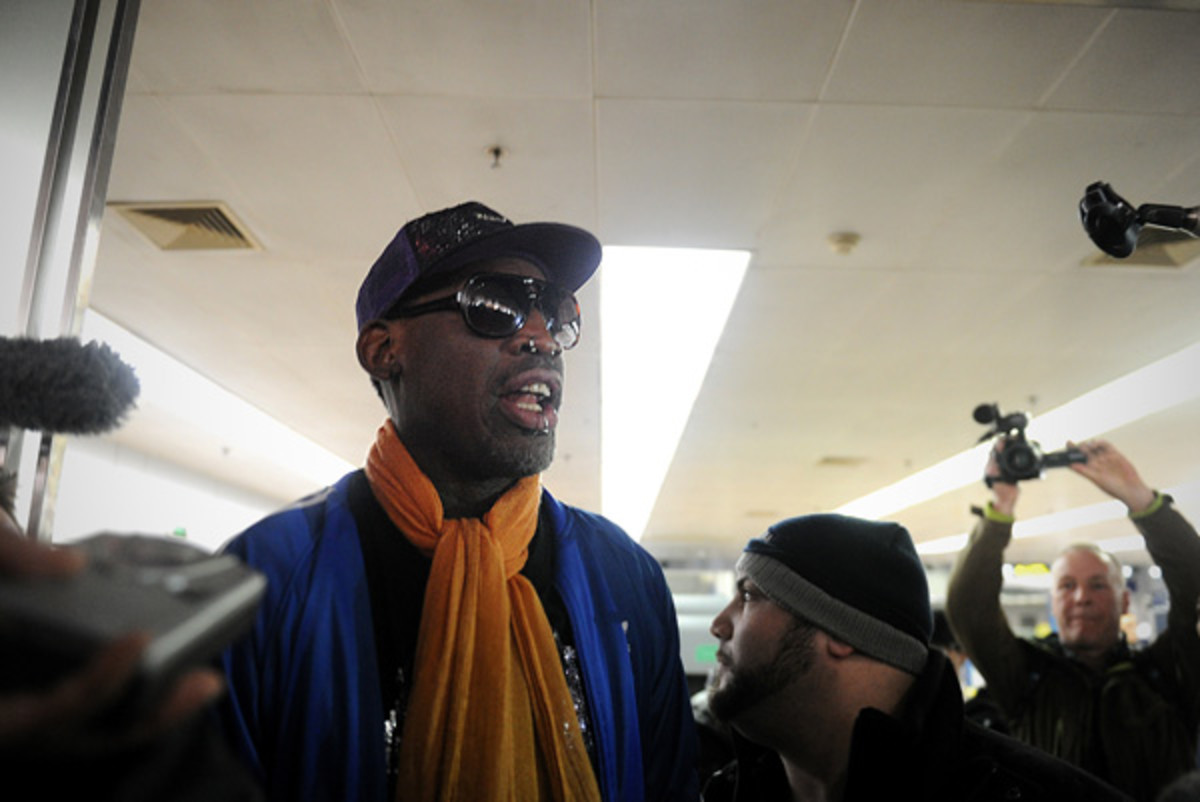 Dennis Rodman may have violated sanctions against North Korea, according to a report. (Wang Zhao/AFP/Getty Images)