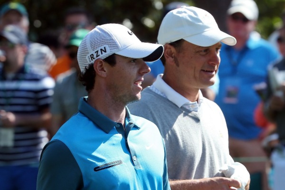 Jeff Knox (right) showed Rory McIlroy how to play at Augusta National. (Andrew Redington/Getty Images)
