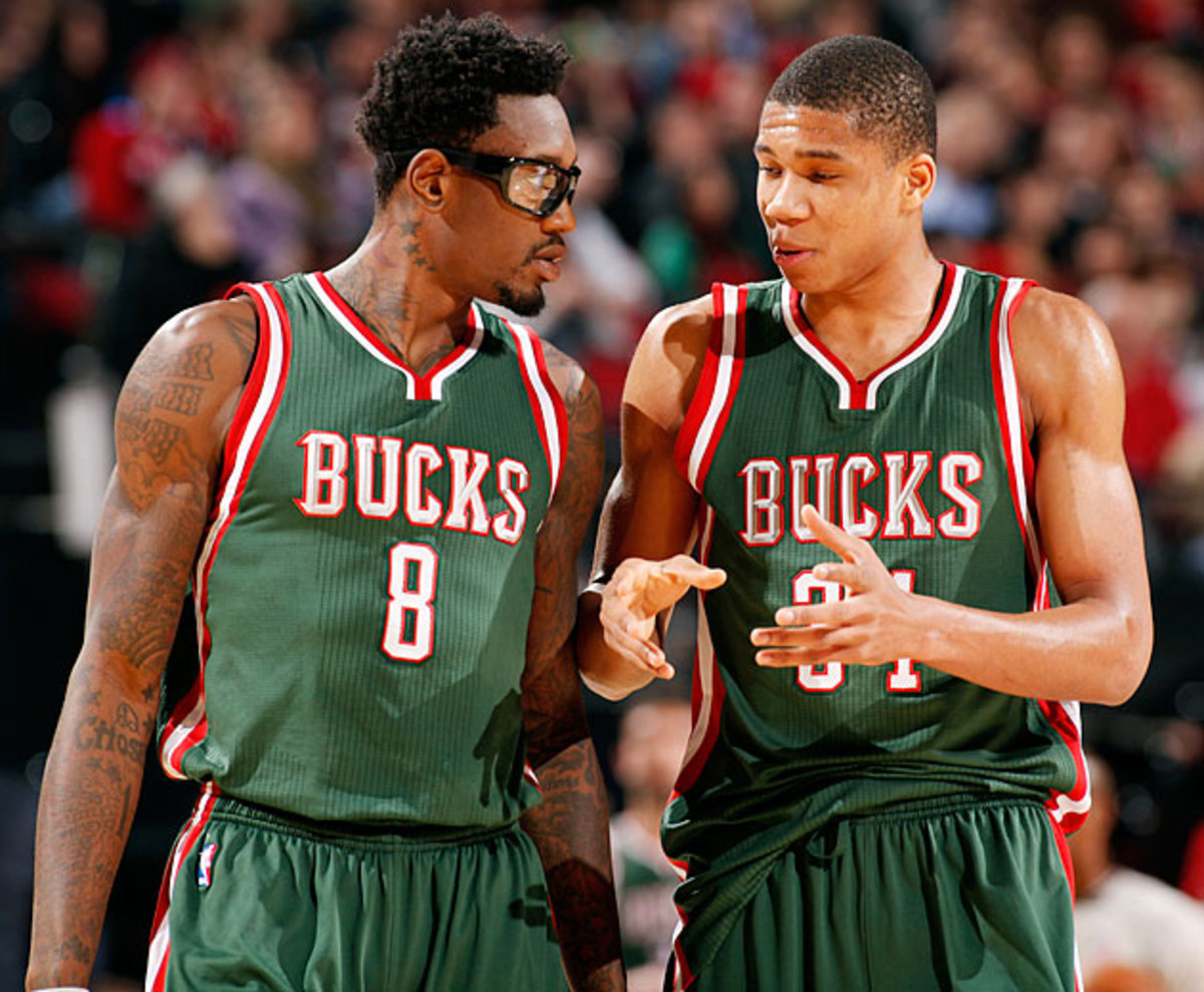 Sanders (left) is focused on helping teammates like 20-year-old Giannis Antetokounmpo.