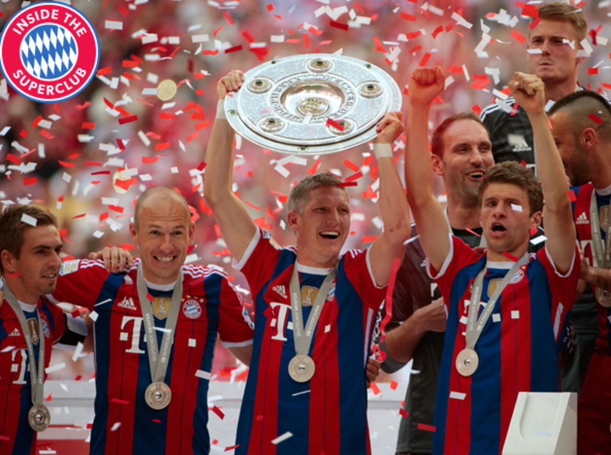Lifting trophies has become a regular occurrence for (from left) Bayern's Philipp Lahm, Arjen Robben, Bastian Schweinsteiger and Thomas Muller.