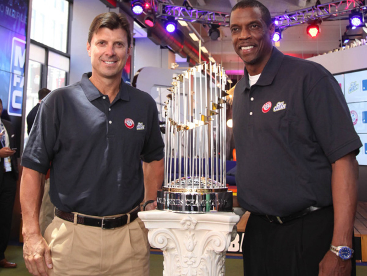Tino Martinez and Dwight Gooden were both part of New York's 1996 World Series team along with Derek Jeter. (Rob Kim/Getty Images)