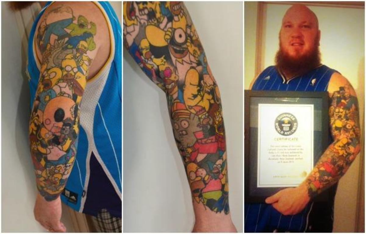 Mans Homer Simpson Tattoos Set World Record Sports Illustrated