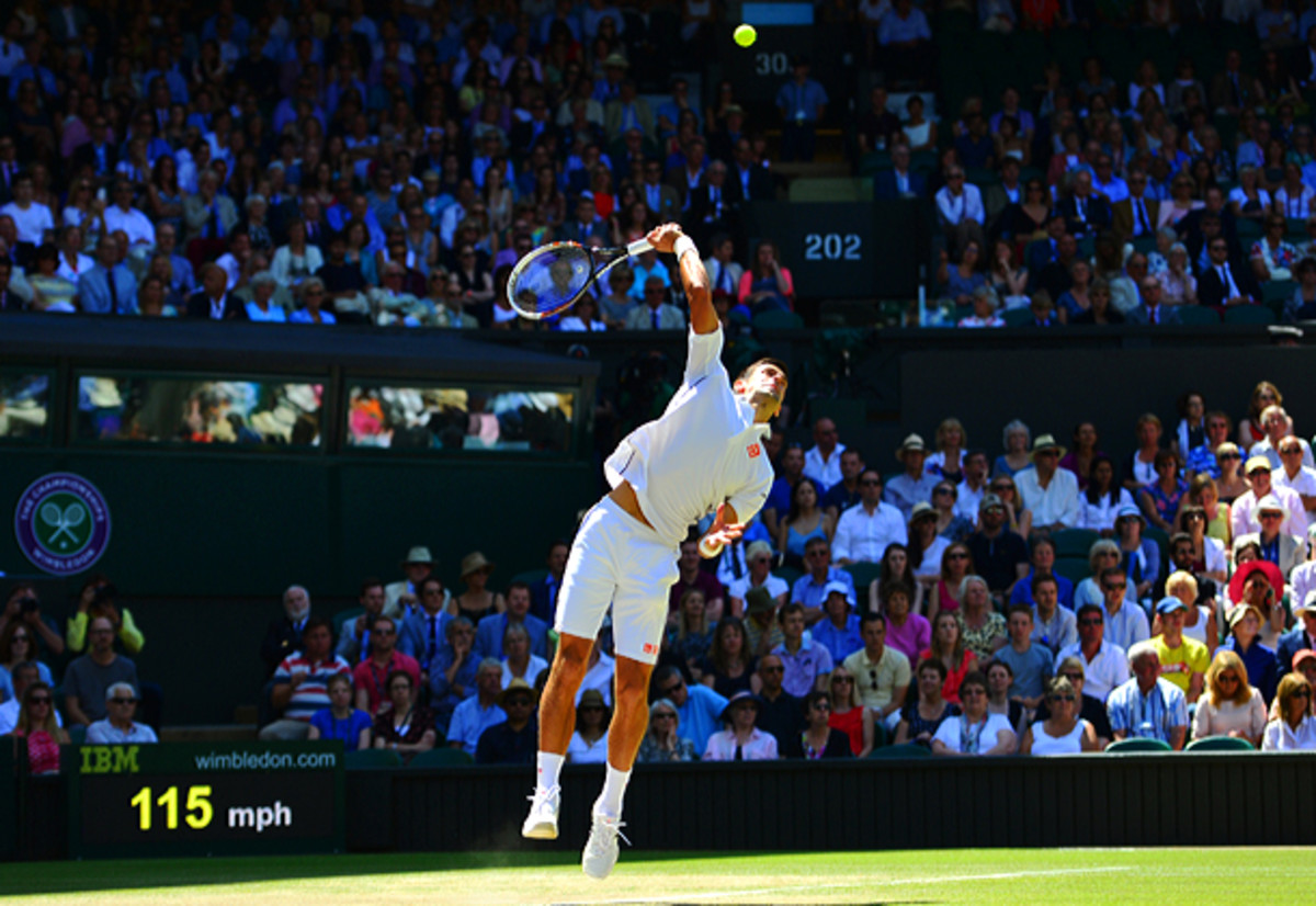 Novak Djokovic broke Grigor Dimitrov to take the lead at 3-2.