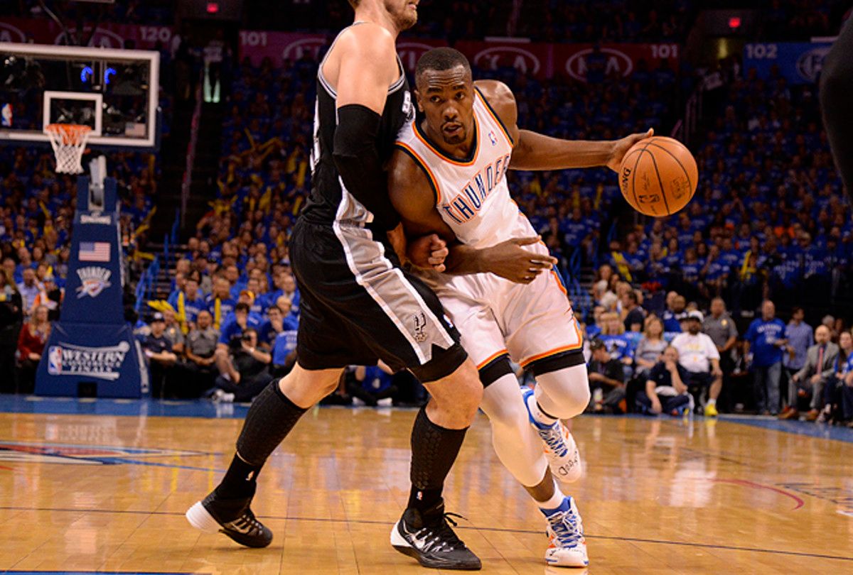 Serge Ibaka's mere presence on the court altered San Antonio's gameplan on both ends. 