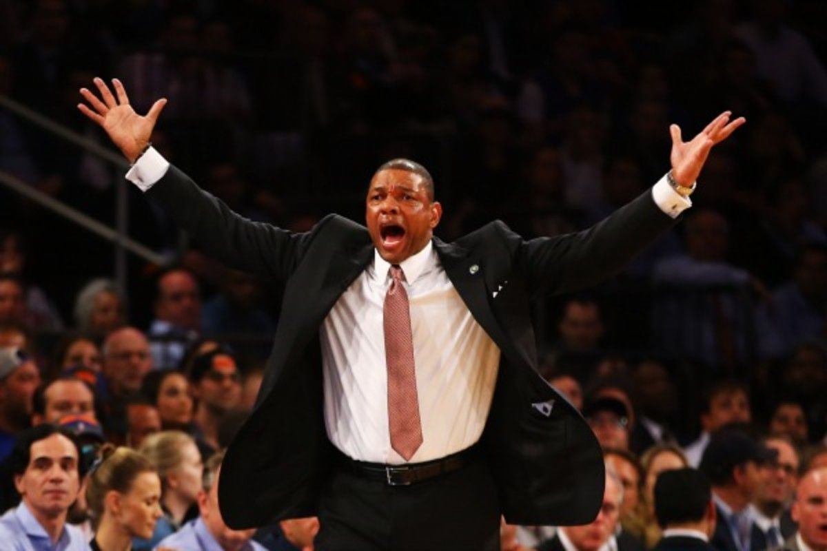 Doc Rivers and Danny Ainge are expected to meet over the week to discuss Rivers' future. (Photo by Al Bello/Getty Images)