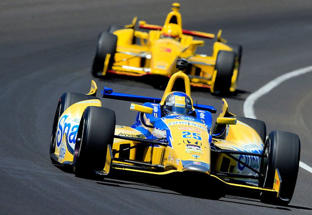 Marco Andretti (front) finished third as teammate Ryan hunter-Reay claimed Sunday's Indianapolis 500.