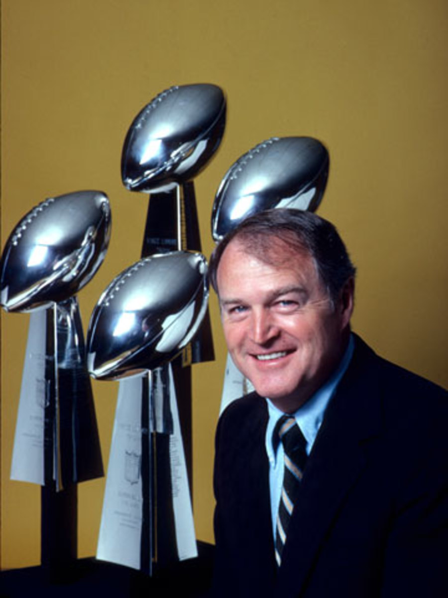 Noll with the tangible evidence of his genius: four Lombardi trophies. (John G. Zimmerman/Sports Illustrated)