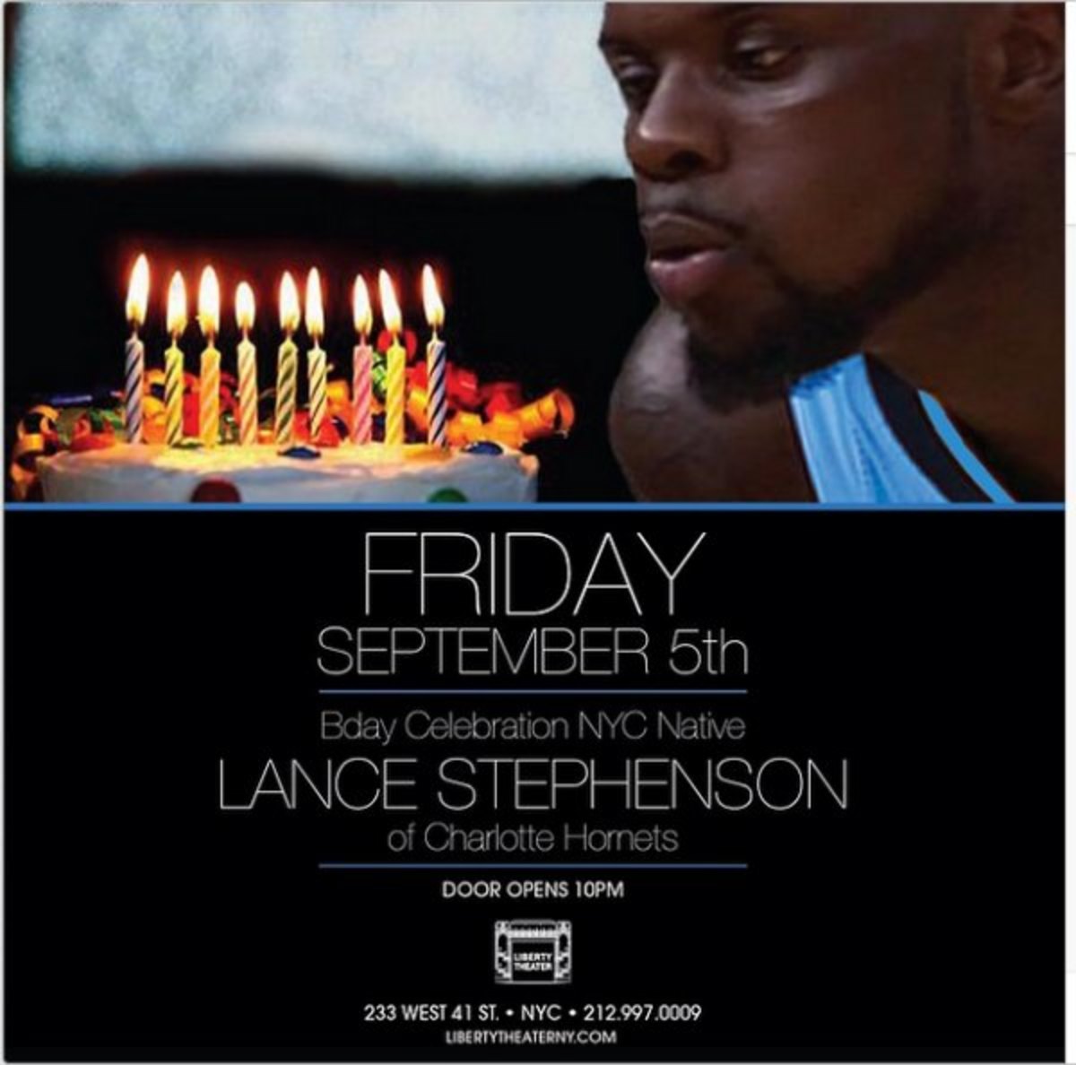 Lance Stephenson is using the ear blowing meme for his birthday invite