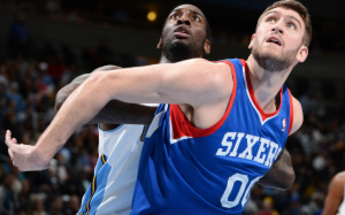 Spencer Hawes is averaging a near double-double this season with 13 points and 8.5 rebounds. (Garrett Ellwood/Getty Images)