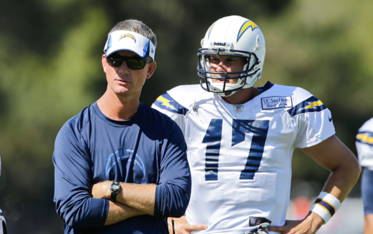 Mike McCoy and Philip Rivers will have to keep the offense rolling of the Chargers are to head back to the playoffs. (Lenny Ignelzi/AP)