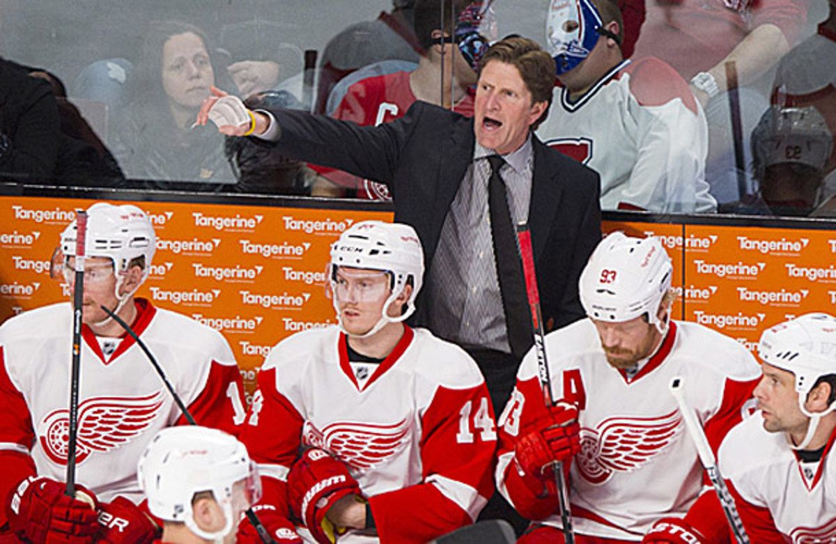Coach Mike Babcock of the Detroit Red Wings