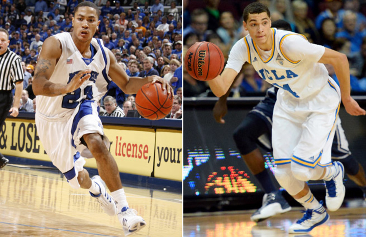Projecting one-and-done players isn't always as easy as it was with Derrick Rose (left) out of Memphis. UCLA guard Zach LaVine (right) is a bigger mystery.