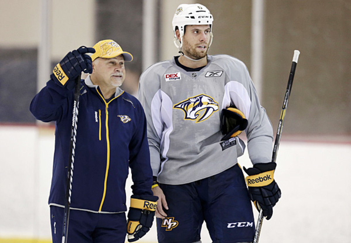 Barry Trotz and Shea Weber of the Nashville Predators