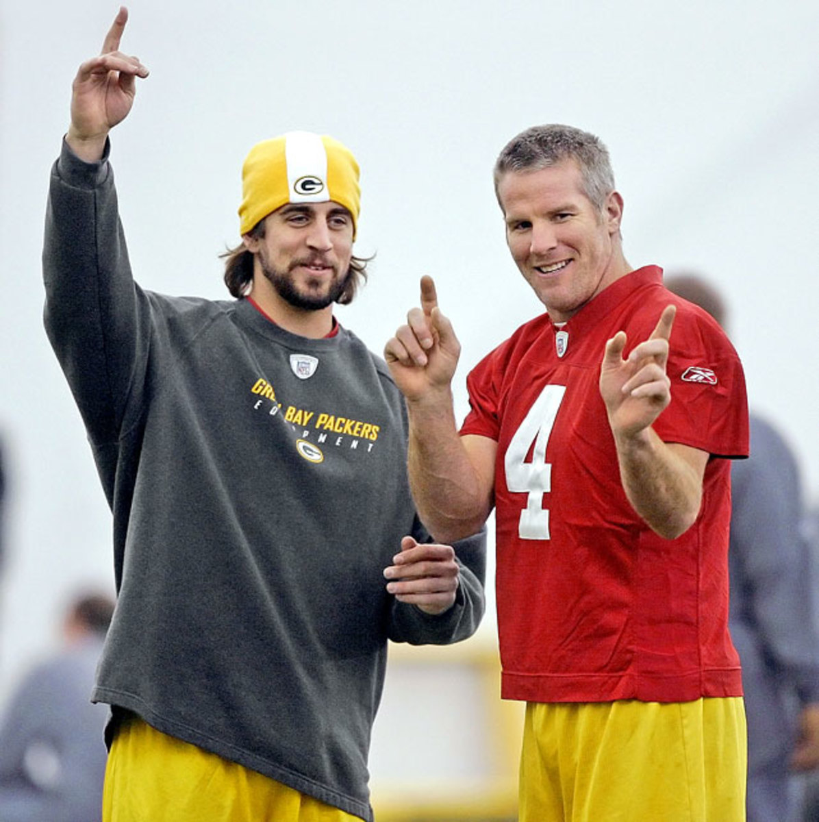 Aaron Rodgers and Brett Favre