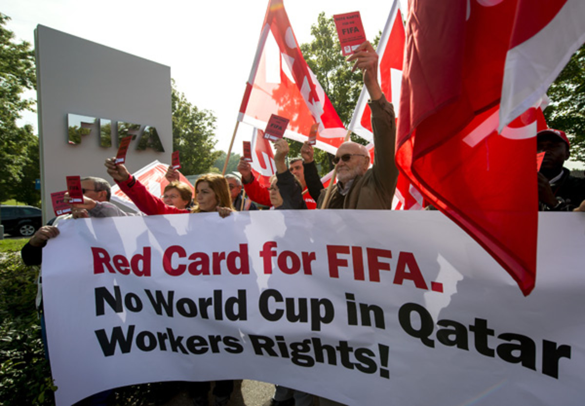 Many have criticized FIFA for not taking a bigger stand on labor conditions in Qatar. (Fabrice Coffrini/AFP/Getty Images)