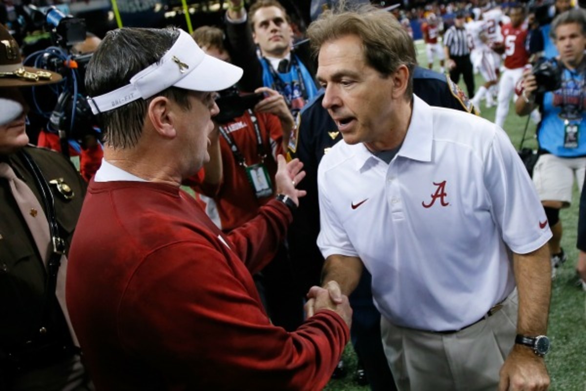 Nick Saban and Alabama lost to Oklahoma's up-tempo offense in the (Kevin C. Cox/Getty Images)