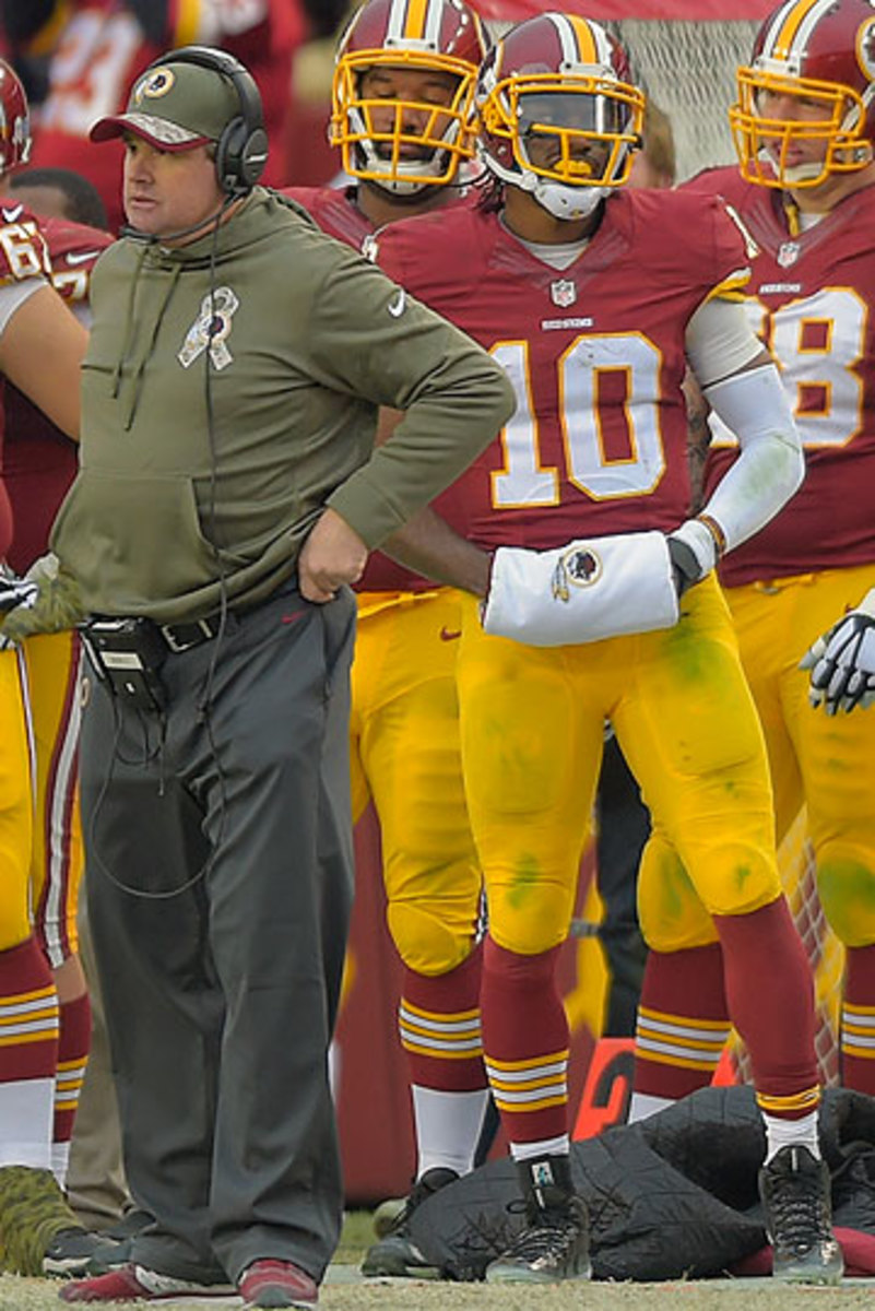 Jay Gruden and Robert Griffin III (John McDonnell/Getty Images)