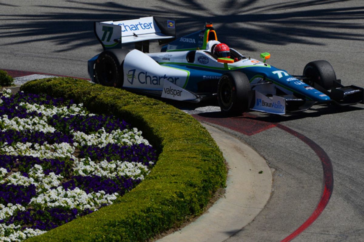 Simon Pagenaud and Sebastien Bourdais were first and second in the final practice before qualifying for the Toyota Grand Prix of Long Beach.