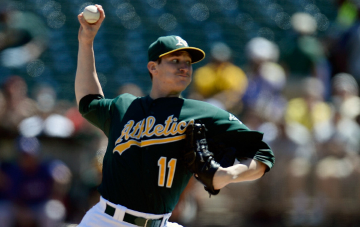 Jarrod Parker had 6.1 strikeouts per 9 innings in 2013. (Thearon W. Henderson/Getty Images)