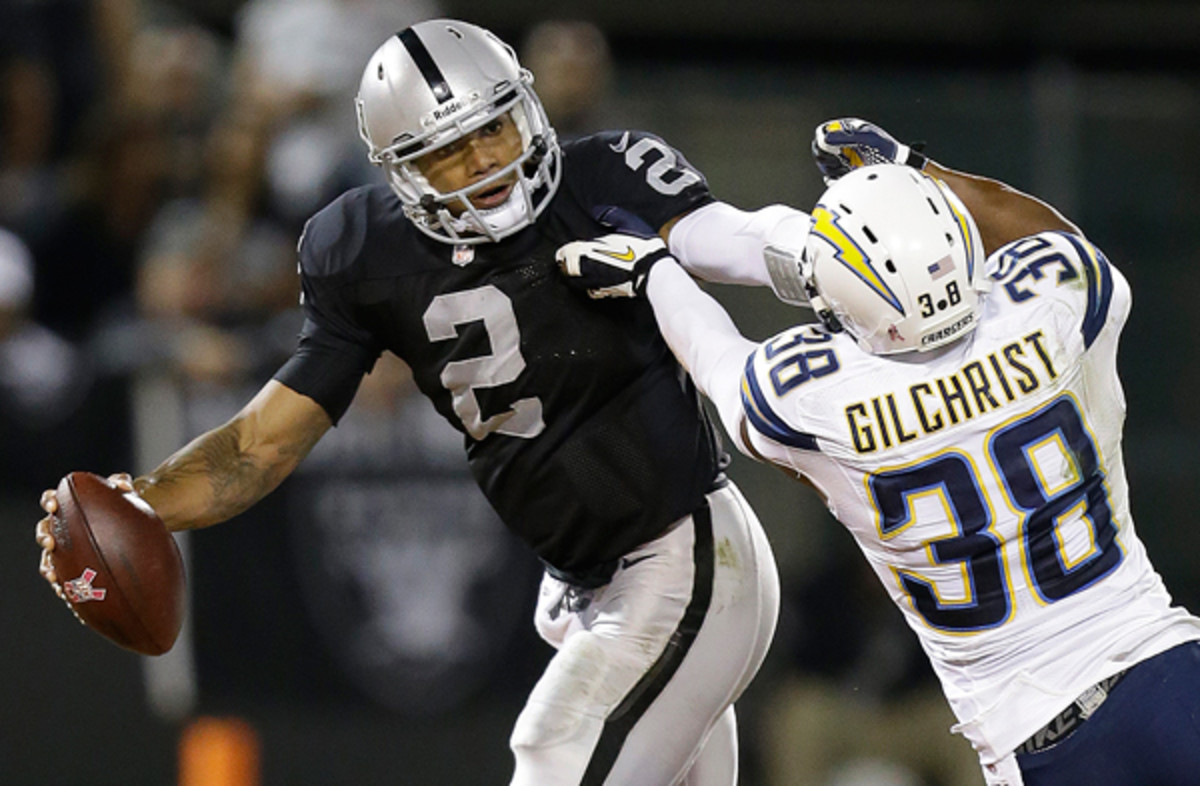 Terrelle Pryor shook away the specter of past failures with a win over the Chargers. 