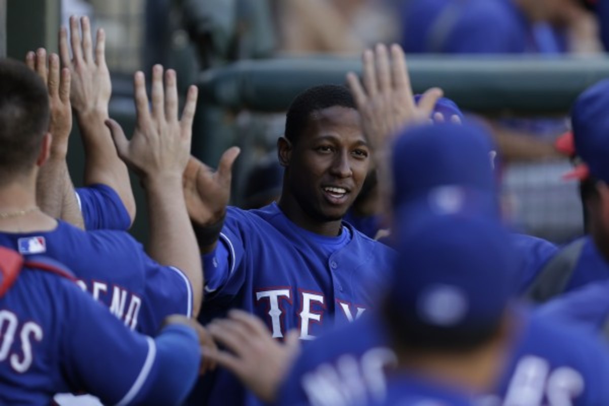 Jurickson Profar hit a home run in his first at-bat in the majors. (Mike McGinnis/Getty Images)