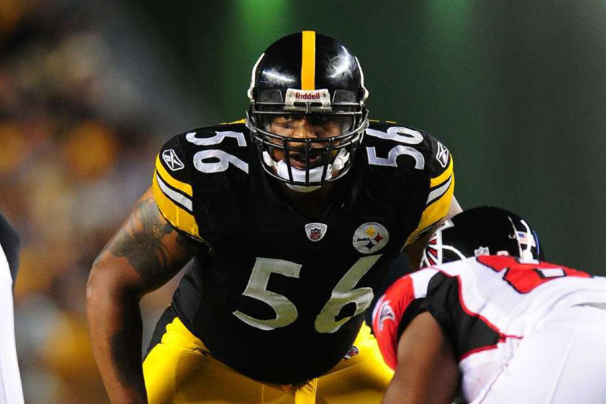 Lamarr Woodley, a mainstay on the Steelers D, has seen his production decline. (John Biever/SI/The MMQB)