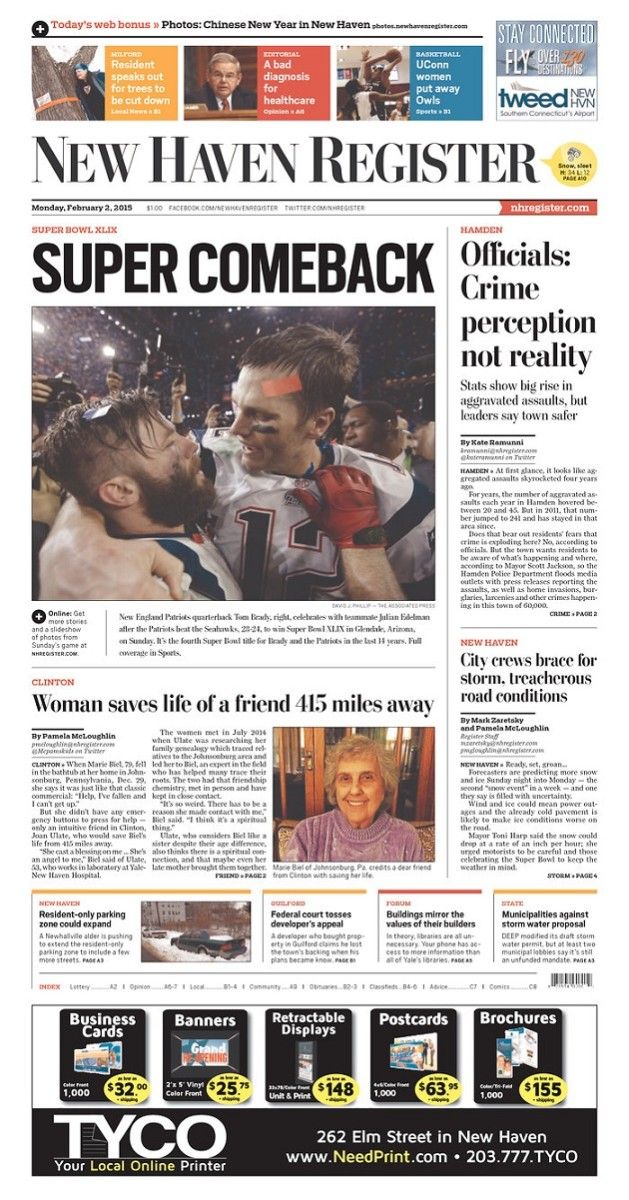 super bowl front page