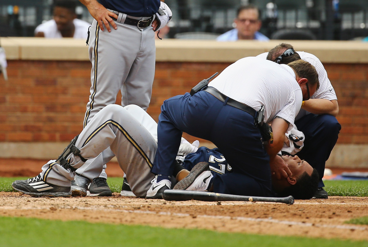 Video Milwaukee Brewers CF Carlos Gomez hit in head by pitch Sports