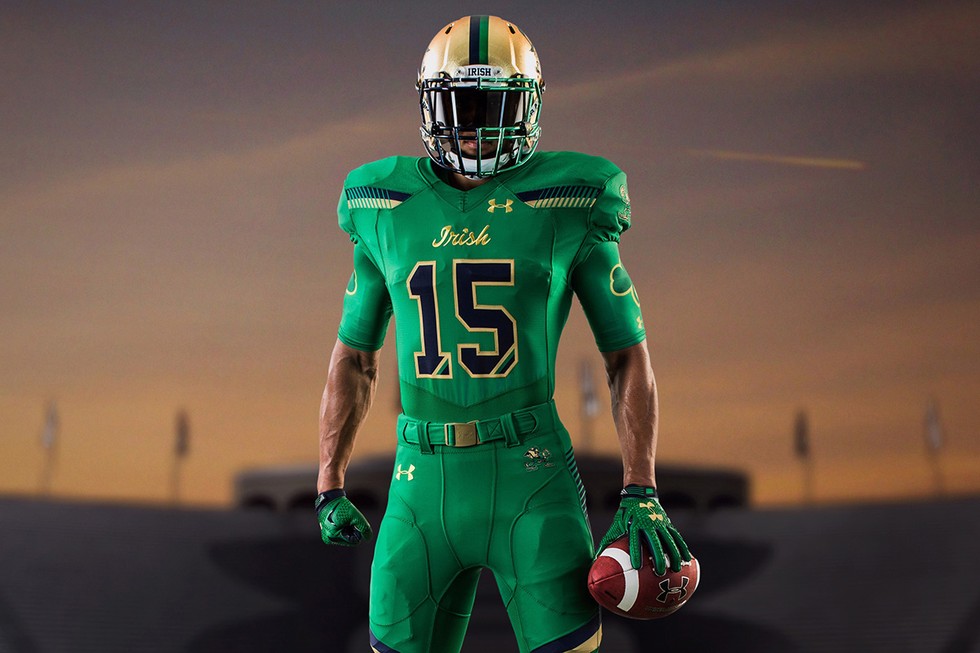 Notre Dame Fighting Irish Athletics - Yesterday we revealed this year's Notre  Dame Football Shamrock Series jerseys by Under Armour. Now we want to know…  What's your favorite part of the uniform?