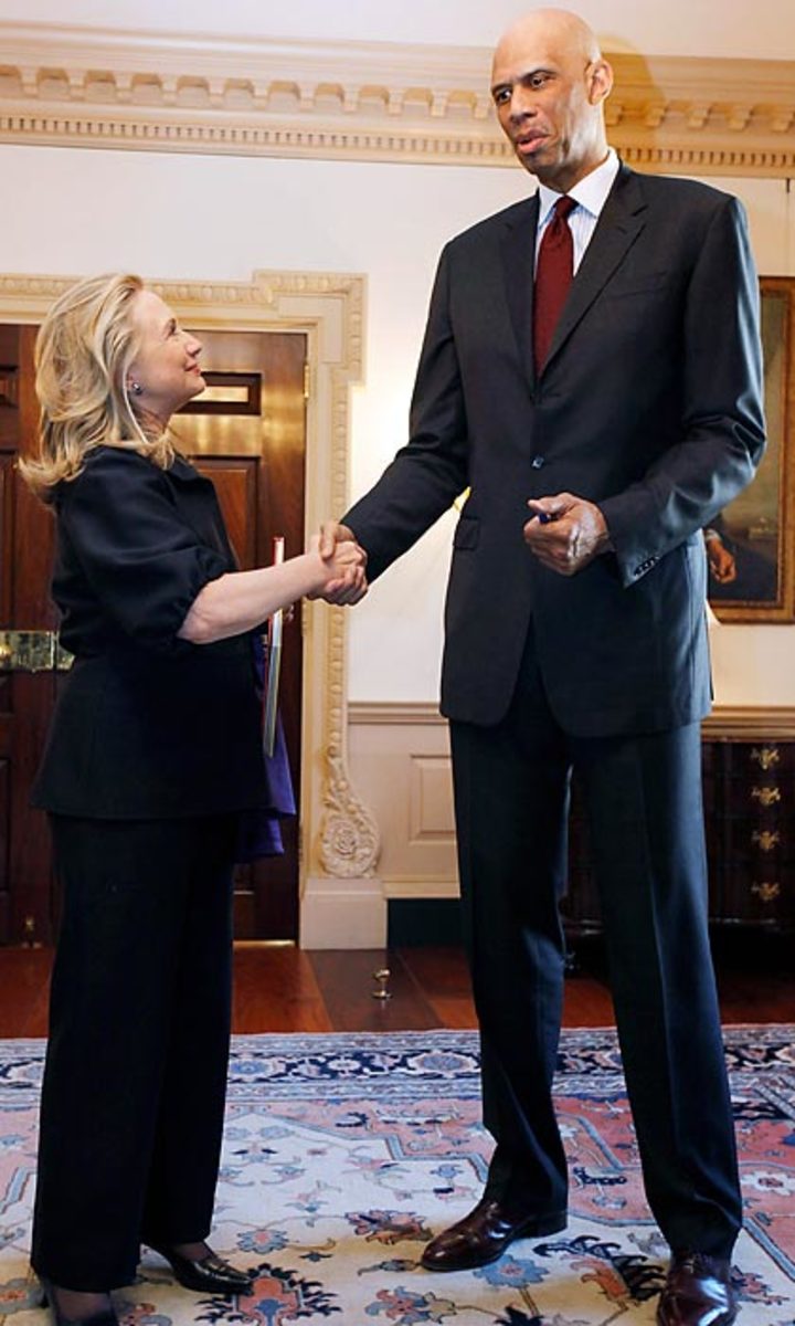 Kareem with Hillary Clinton in 2012.