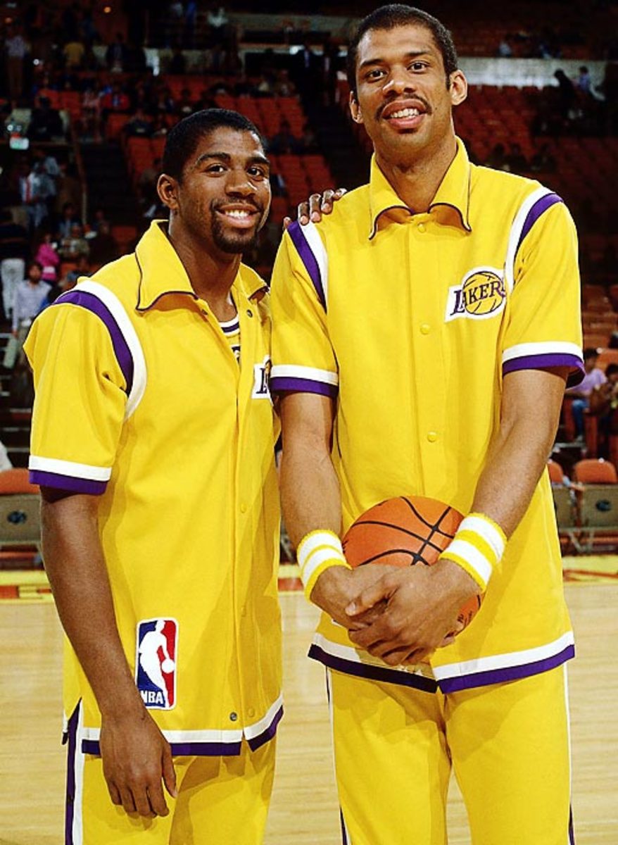 Kareem with Magic Johnson in 1984