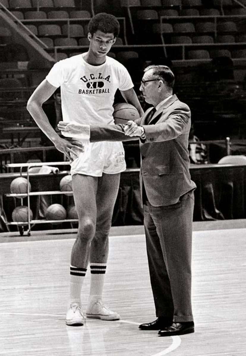 Kareem with coach John Wooden in 1969.