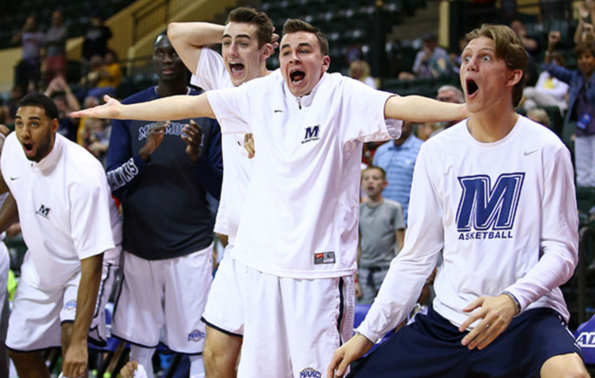 Louie and Daniel Pillari and Greg Noack (left to right) come up with each celebration along with Tyler Robinson (not pictured because he is sliding on the floor).