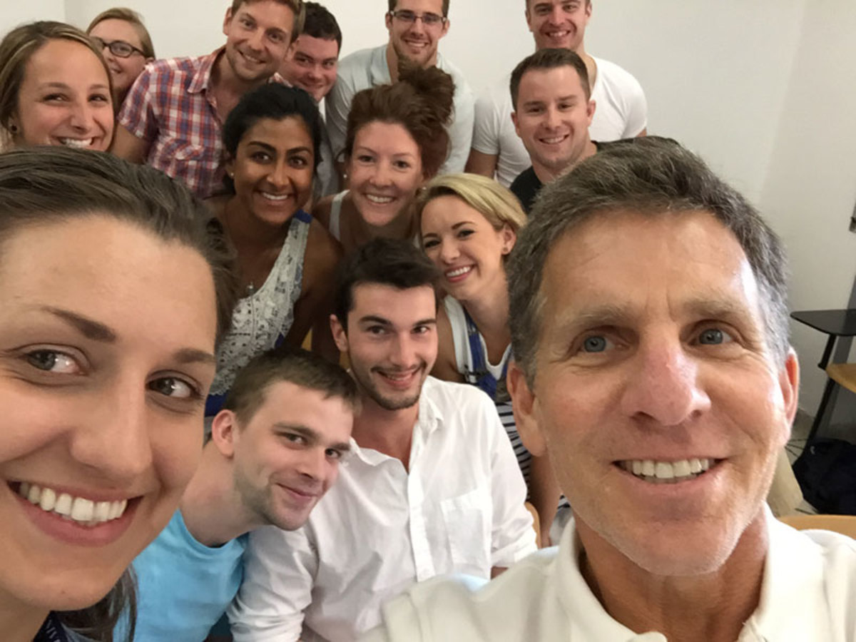 The MMQB's Jenny Vrentas crashed Andrew Brandt's international sports law class in Rome in June. (Andrew Brandt/The MMQB)